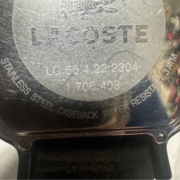 Lacoste LG 56.4.22.2304 Watch With Leather Band Square Face RARE Needs Battery - Picture 10 of 16